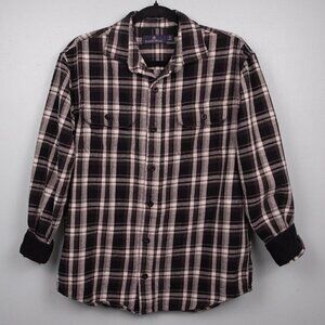 Rainforest black and white plaid flannel shirt-M